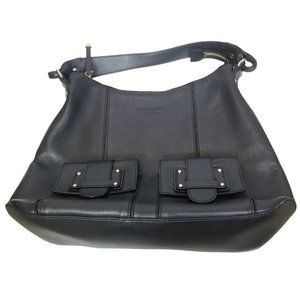 Kate Spade Womens L Black Leather Tronar Pockets Boho Shoulder Tote Bag